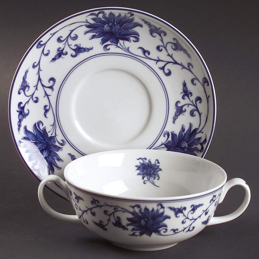 Lapis Flat Cream Soup Bowl & Saucer Set by Vista Alegre-1