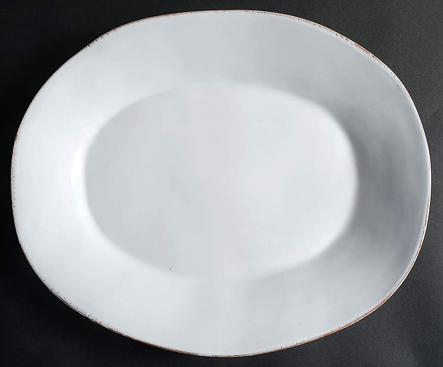 Bianco 19" Oval Serving Platter by Vietri (Italy)-1