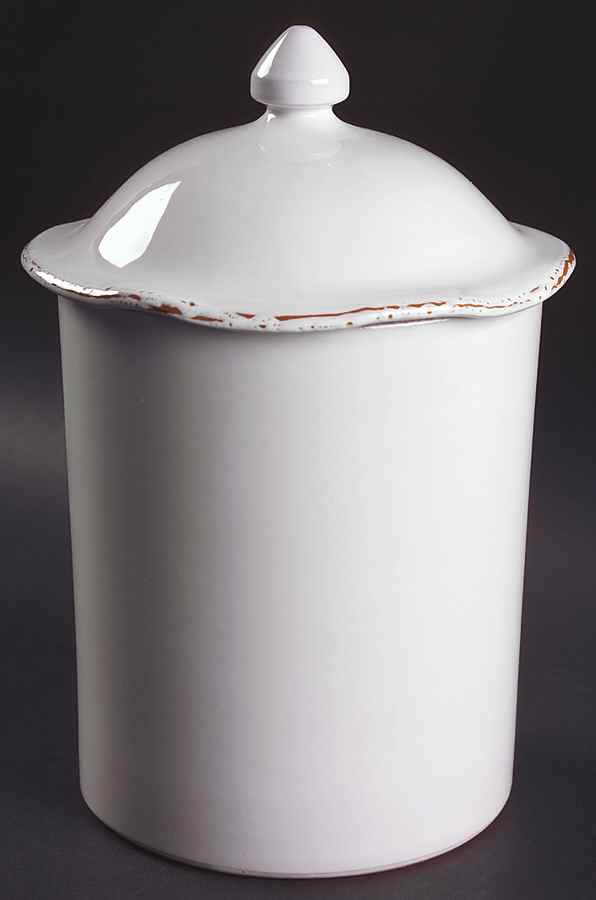 Bianco Large Canister & Lid by Vietri (Italy)-1
