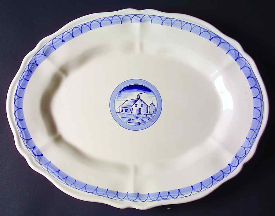 Fiesole 14" Oval Serving Platter by Vietri (Italy)-1