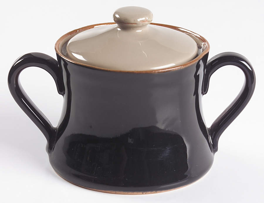 Chiaroscuro Sugar Bowl & Lid by Vietri (Italy)-1