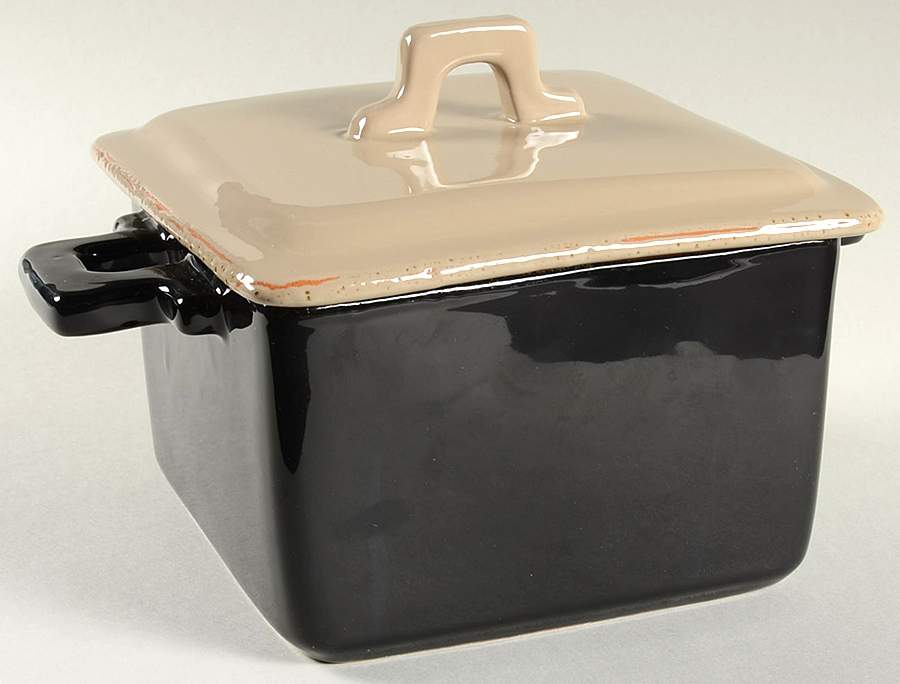 Chiaroscuro 2 Quart Square Casserole with Ceramic Lid by Vietri (Italy)-1