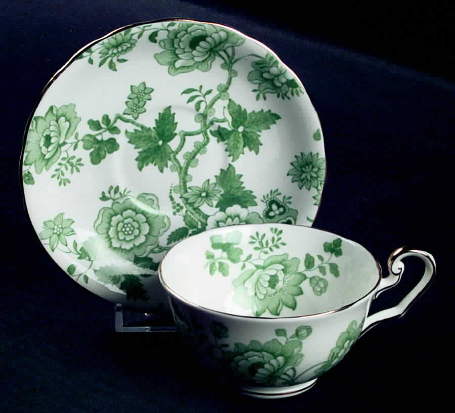 Mandarin Green Footed Cup & Saucer Set by Cartwright & Edwards-1