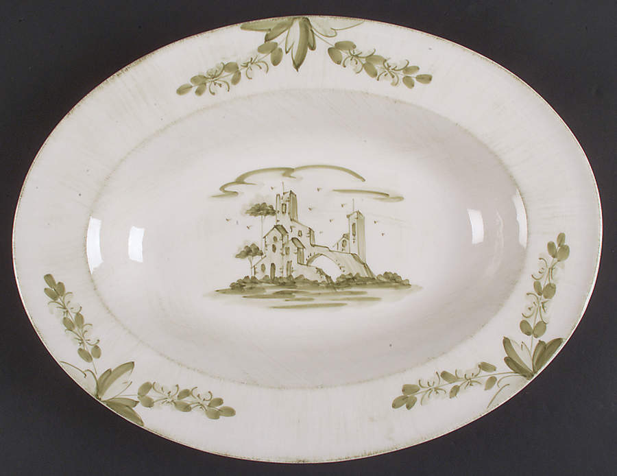 Borgo Antico 15" Deep Oval Serving Platter by Vietri (Italy)-1
