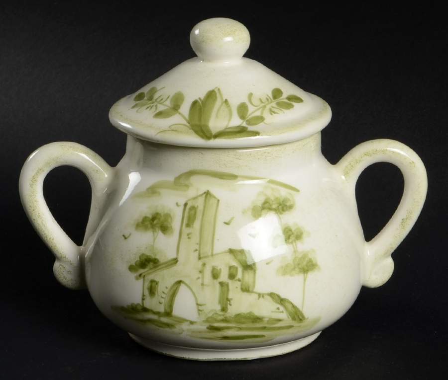 Borgo Antico Sugar Bowl & Lid by Vietri (Italy)-1