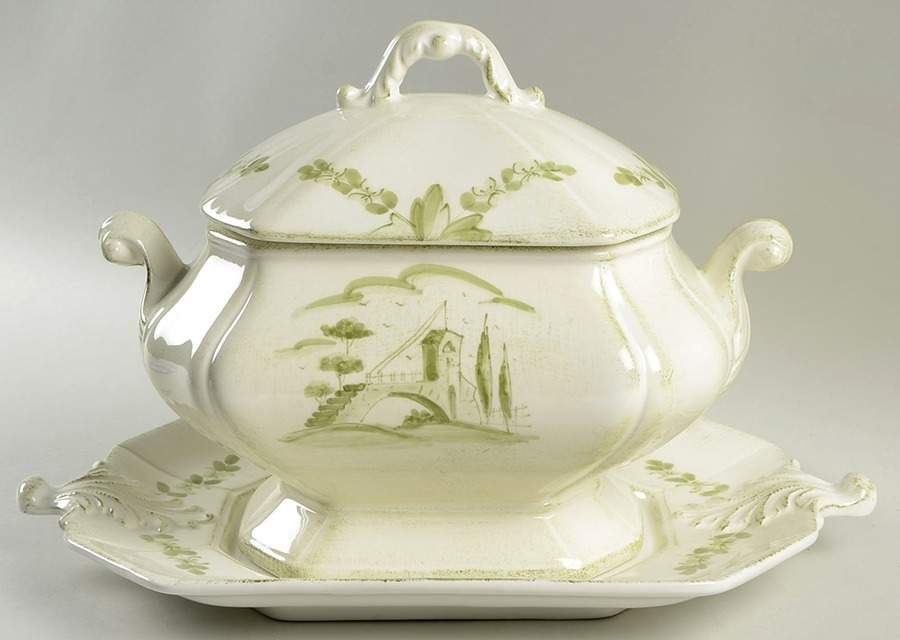 Borgo Antico Tureen & Lid w/Underplate by Vietri (Italy)-1