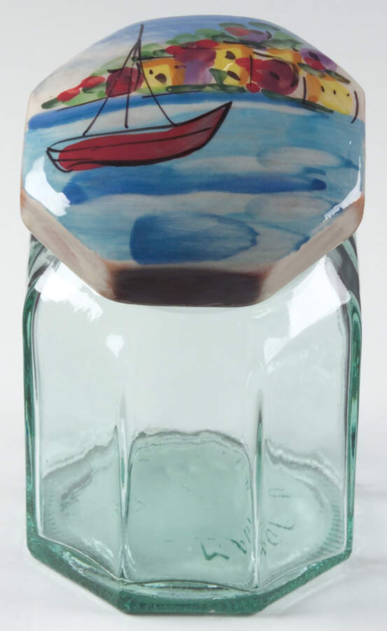 La Fenice Small Canister & Lid by Vietri (Italy)-1