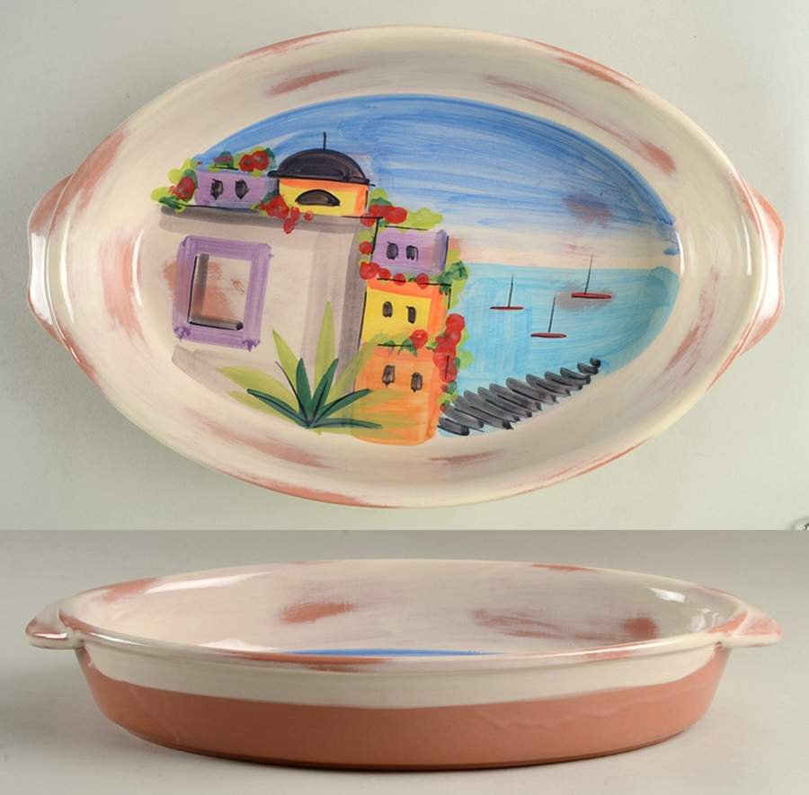 La Fenice 15" Oval Baker by Vietri (Italy)-1