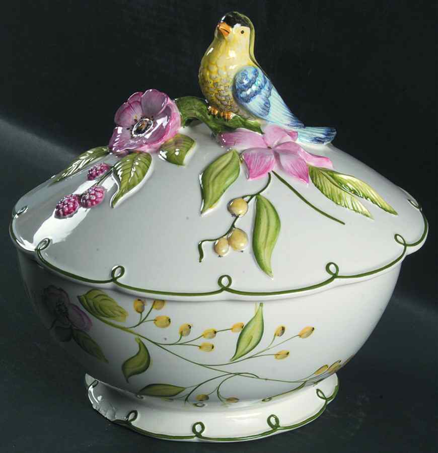 Paradiso Tureen &  Lid by Vietri (Italy)-1