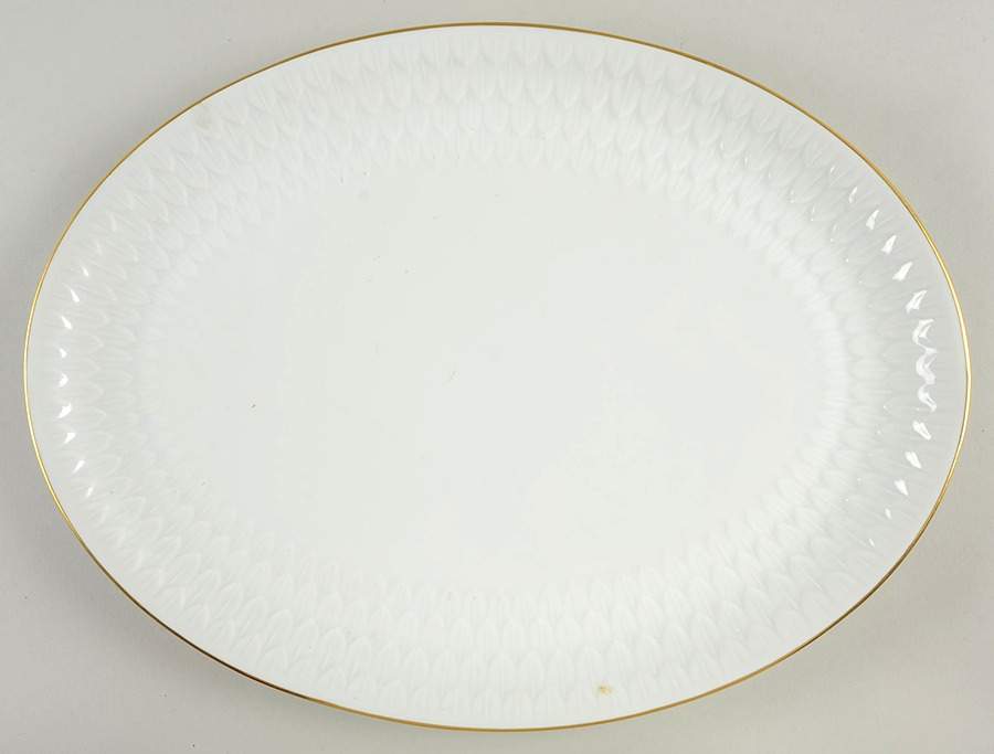 Florence (Gold Trim) 15" Oval Serving Platter by Vignaud-1