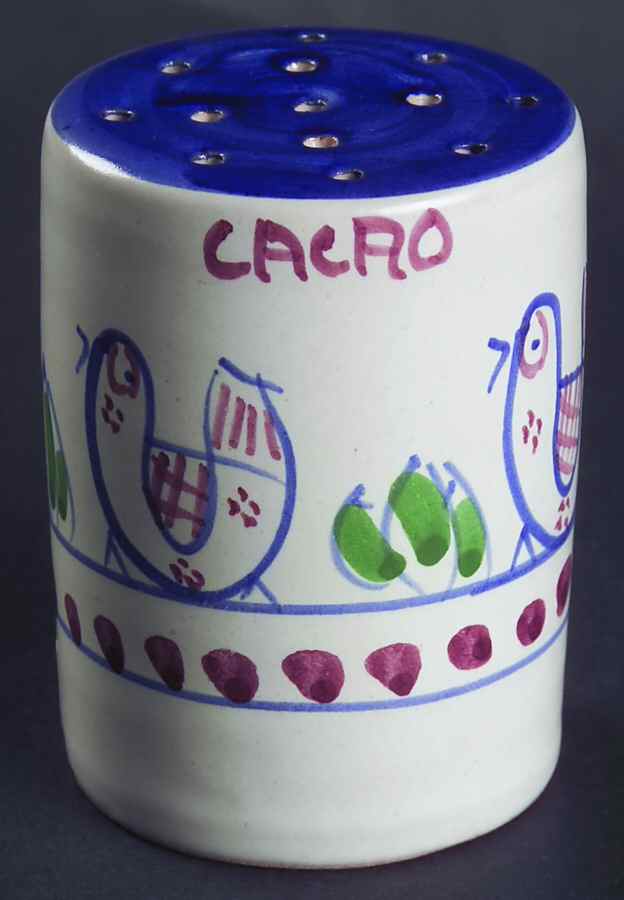 Campagna Chicken (Blue Border, Red Dots) Cocoa Shaker by Vietri (Italy)-1