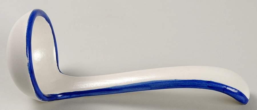 Campagna Chicken (Blue Border, Red Dots) Tureen Ladle by Vietri (Italy)-1