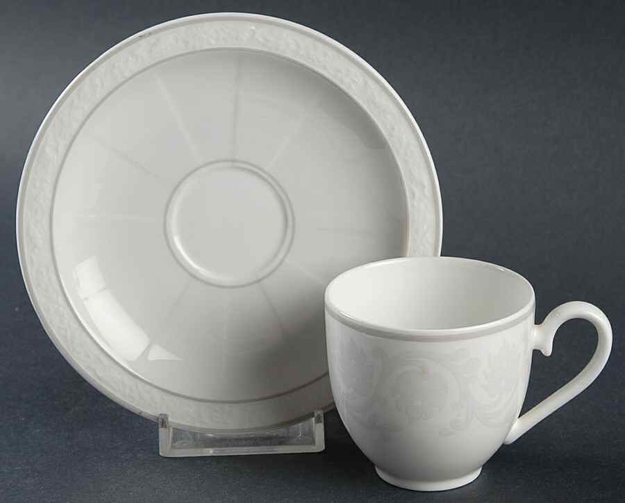Gray Pearl Flat Demitasse Cup & Saucer Set by Villeroy & Boch-1