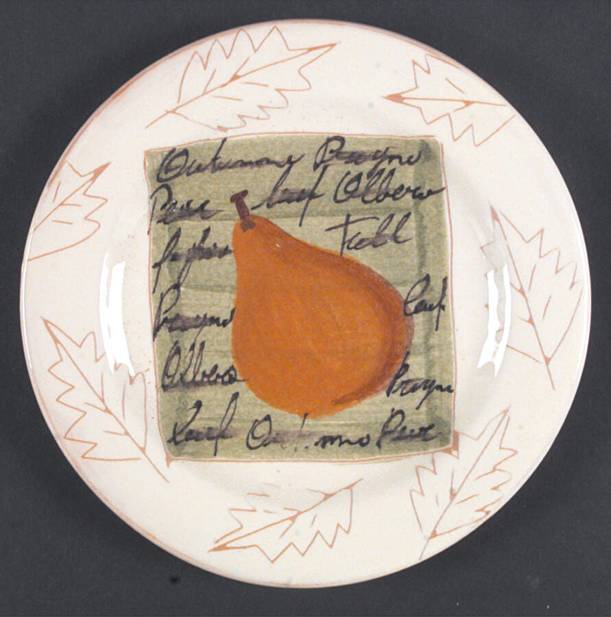 Plums and Pears Blue Salad Plate by Vietri (Italy)-1