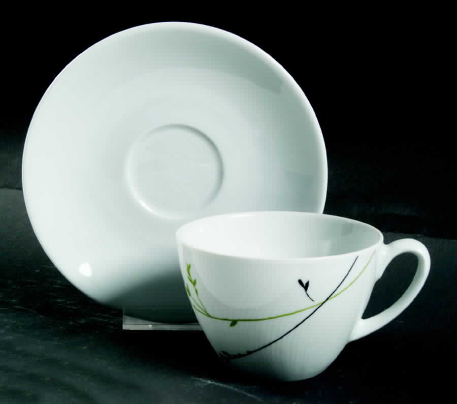 Zen Flat Cup & Saucer Set by Vista Alegre-1