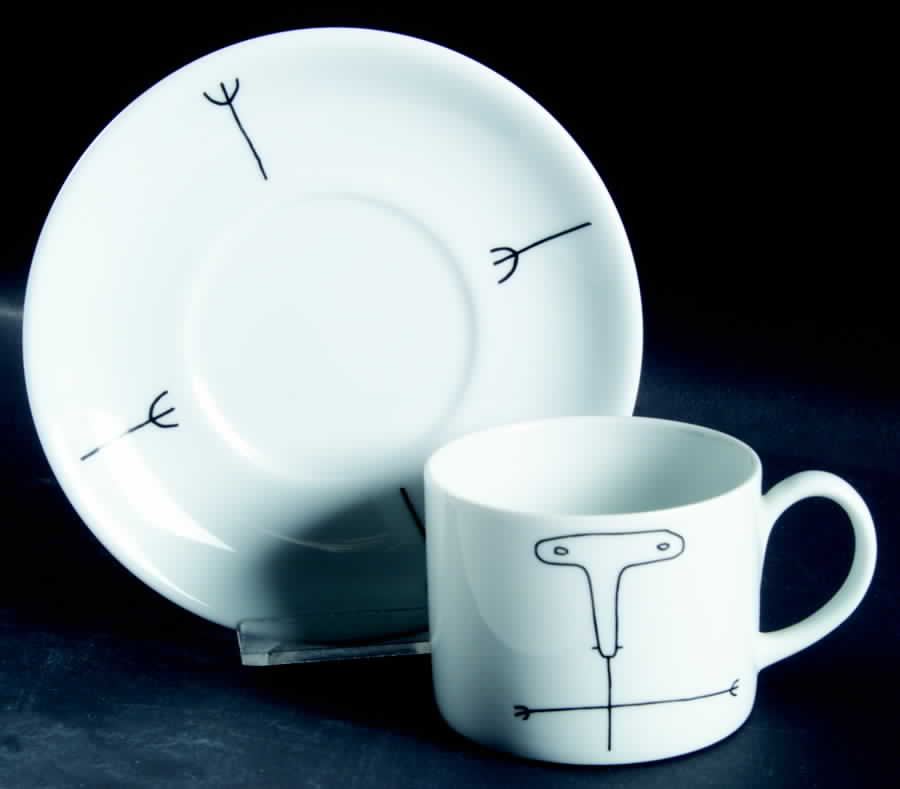 Wacky #3 Flat Cup & Saucer Set by Vista Alegre-1