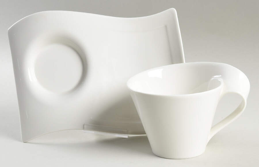 New Wave New Wave Caffe Cafe Au Laite Party Plate/Snack & Cup Set by Villeroy & Boch-1