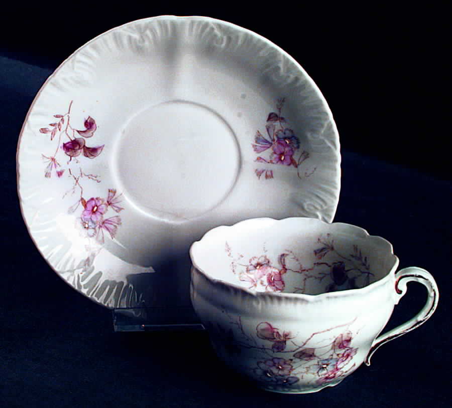 VTO52 Flat Cup & Saucer Set by Victoria (Austria)-1