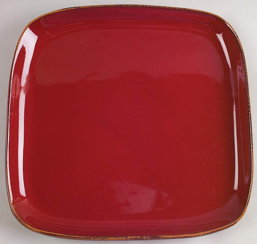Rosso Vecchio 12" Square Serving Platter by Vietri (Italy)-1