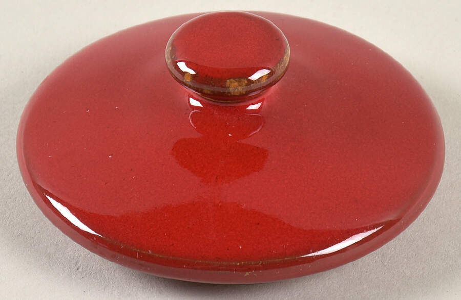 Rosso Vecchio Lid for Sugar Bowl by Vietri (Italy)-1