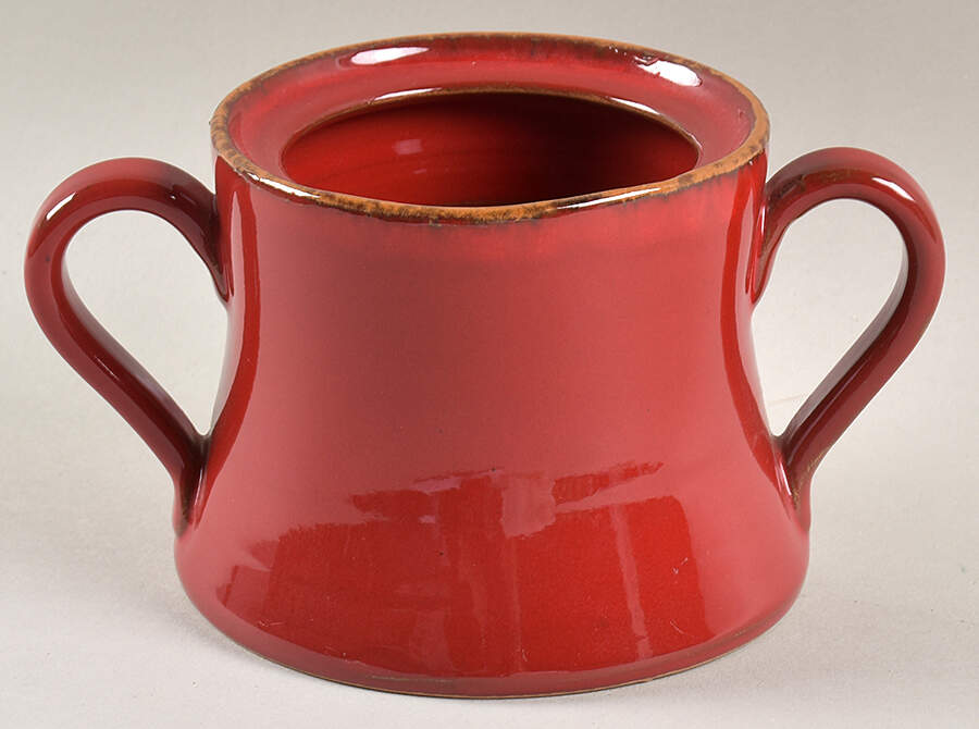 Rosso Vecchio Sugar Bowl No Lid by Vietri (Italy)-1