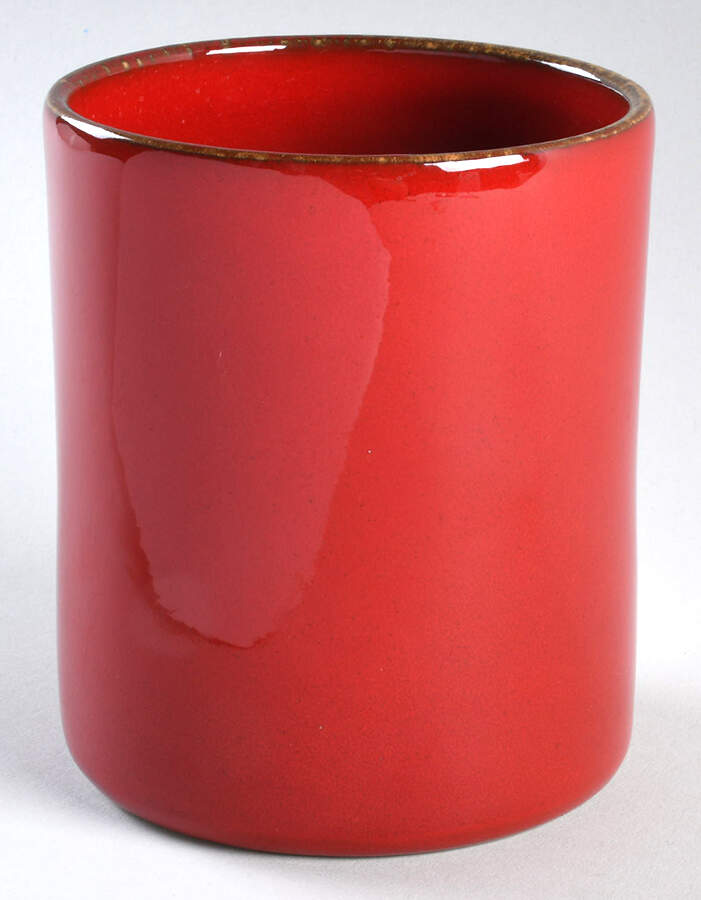 Rosso Vecchio Small Canister No Lid by Vietri (Italy)-1