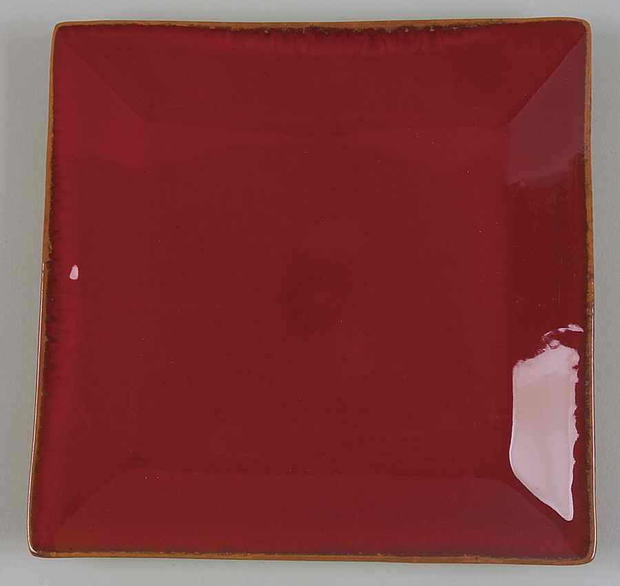 Rosso Vecchio Square Salad Plate by Vietri (Italy)-1
