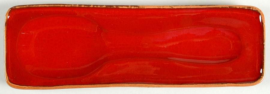 Rosso Vecchio Spoon Rest/Holder (Holds 1 Spoon) by Vietri (Italy)-1