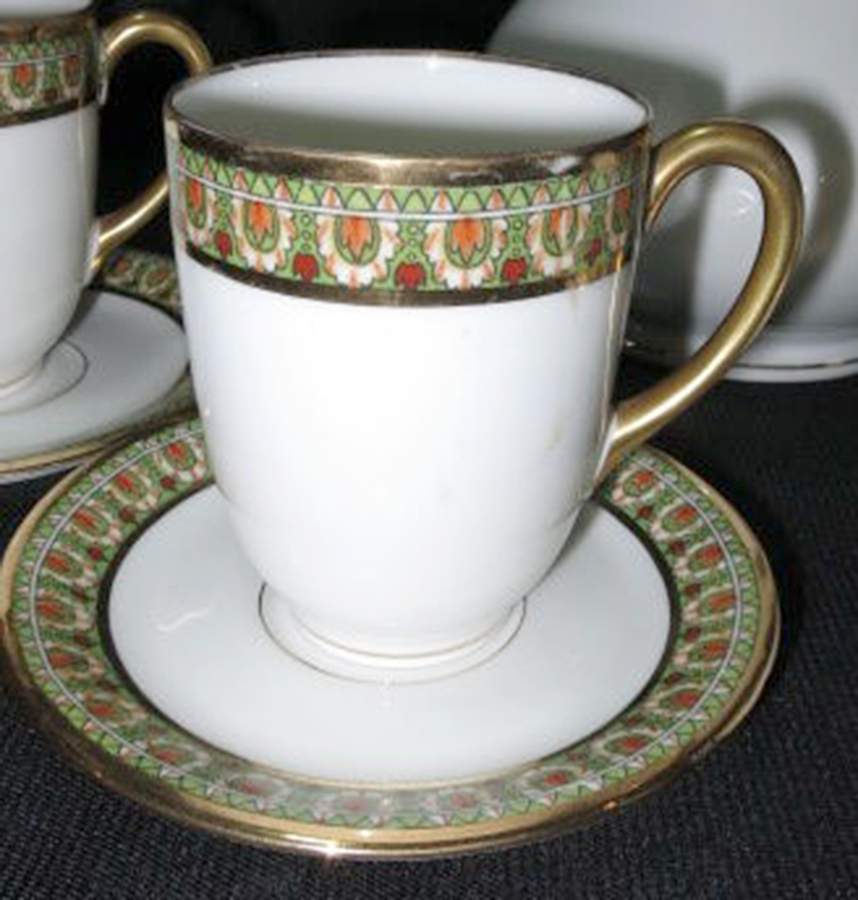 Alhambra Footed Demitasse Cup & Saucer Set by Vignaud-1