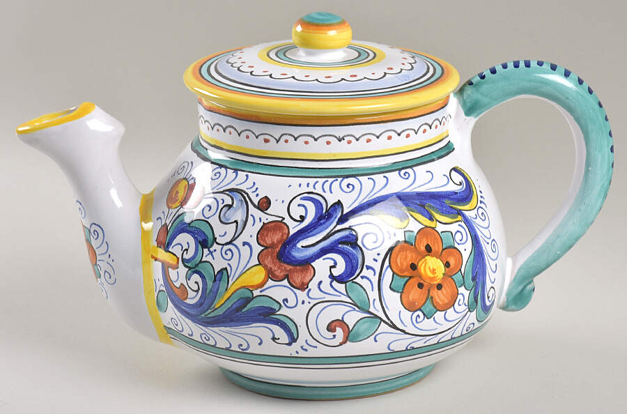 Umbria Teapot & Lid by Vietri (Italy)-1