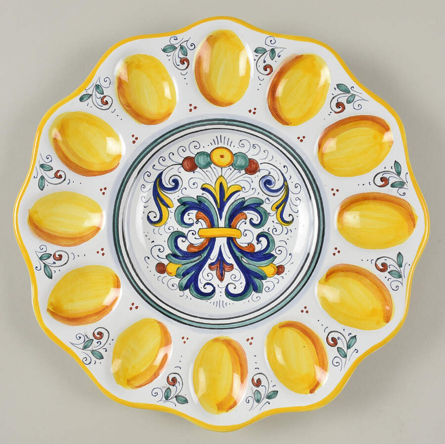 Umbria Deviled Egg Plate by Vietri (Italy)-1