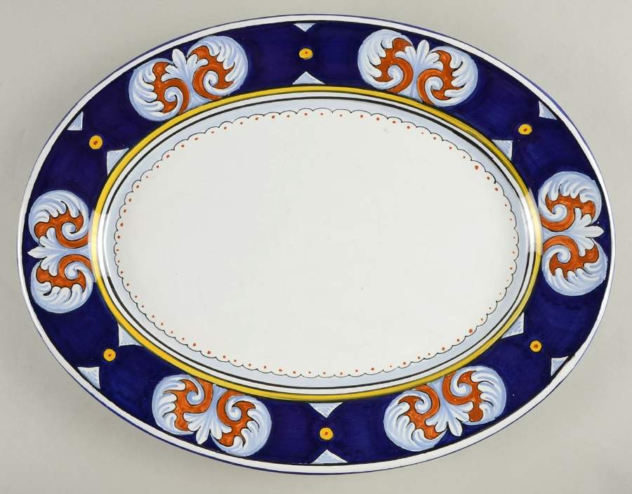 Umbria 15" Oval Serving Platter by Vietri (Italy)-1
