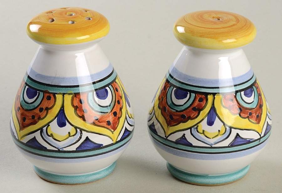 Umbria Salt & Pepper Set by Vietri (Italy)-1