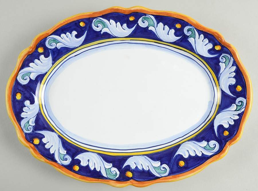 Umbria 13" Oval Serving Platter by Vietri (Italy)-1
