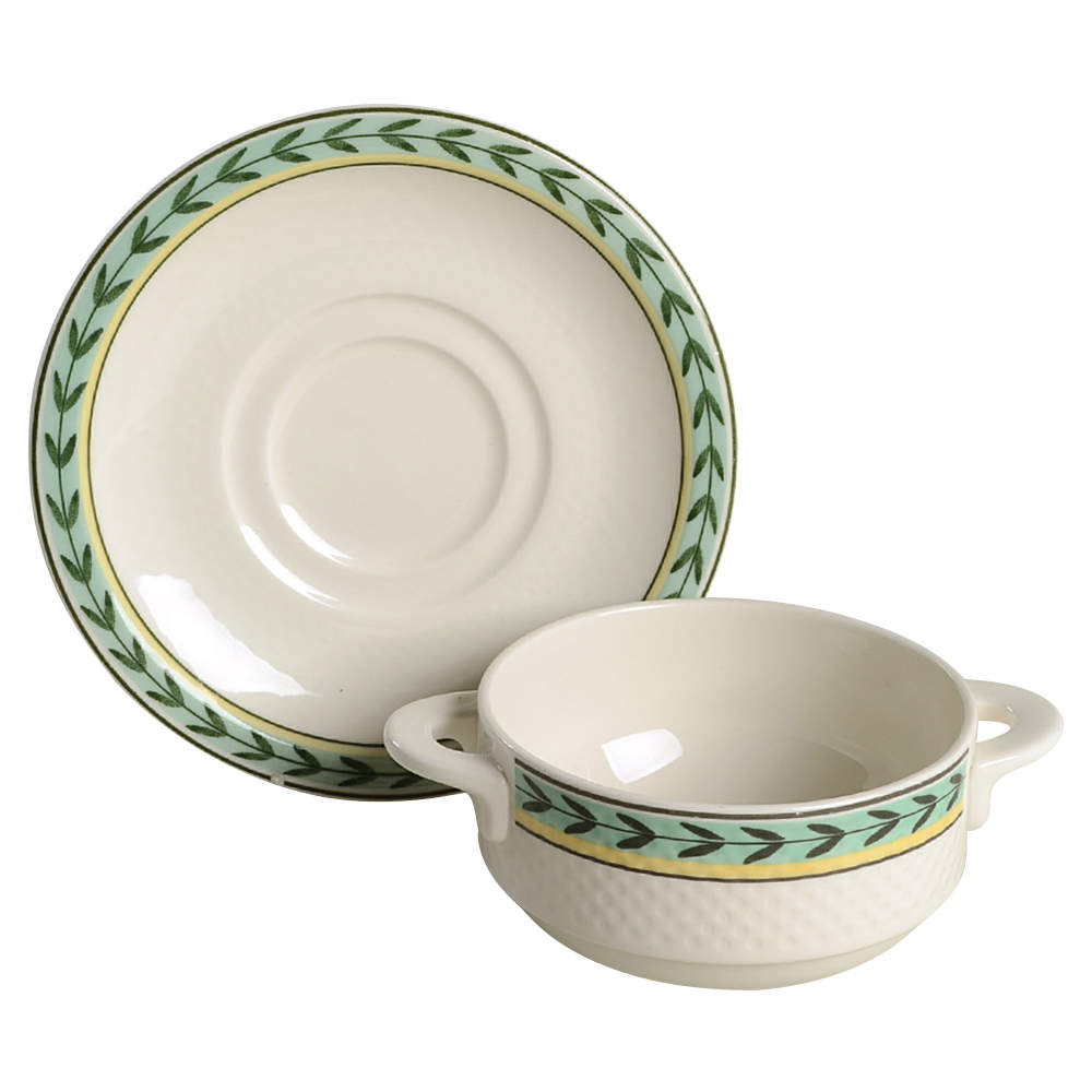 Dampierre Stackable Cream Soup Bowl & Saucer Set by Villeroy & Boch-1