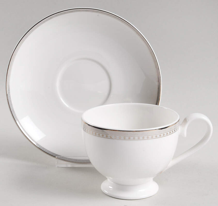 Estelle Platinum Footed Cup & Saucer Set by Villeroy & Boch-1