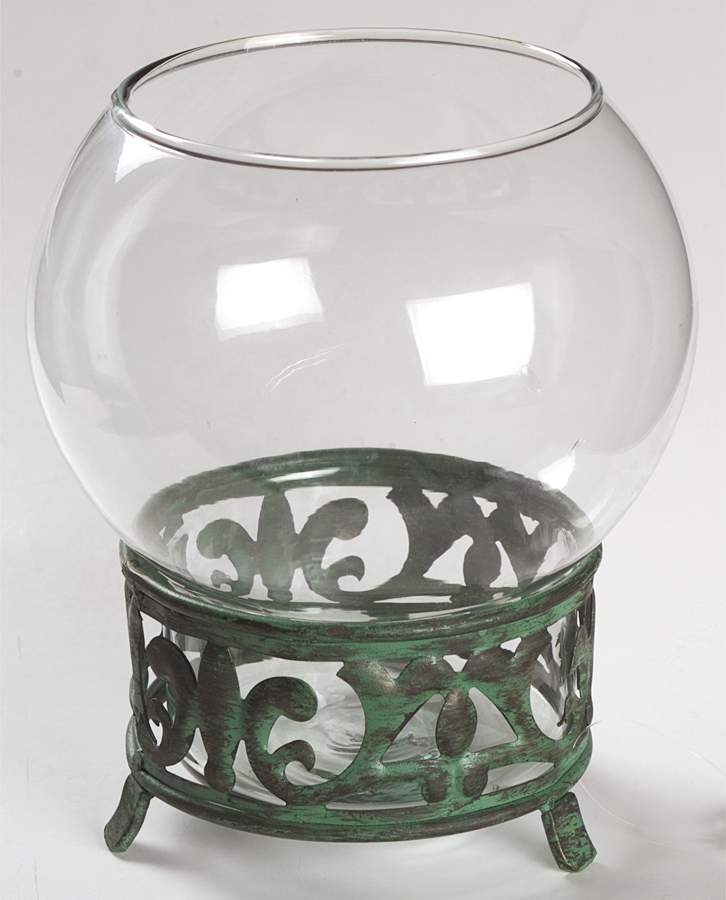 Pergola 7" Glass Vase & Metal Stand by Villeroy & Boch-1