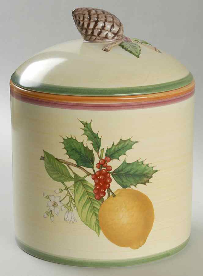 French Noel Cookie Jar & Lid by Villeroy & Boch-1