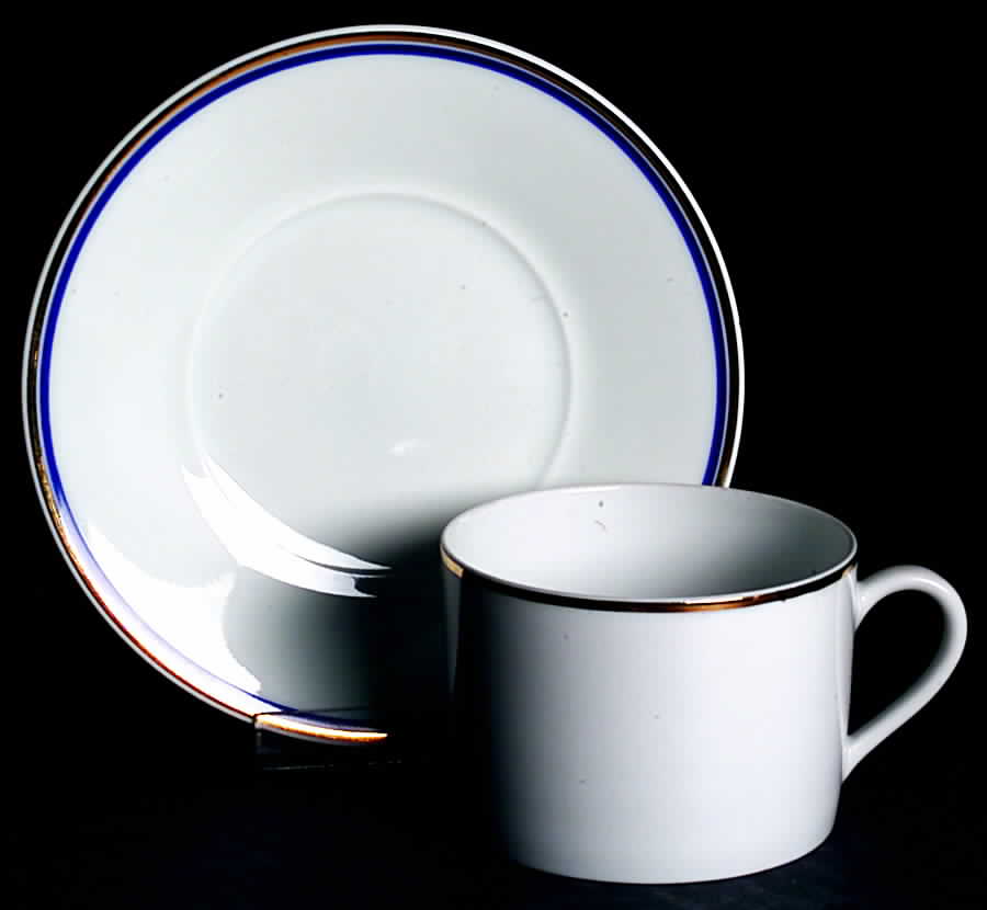 Jubilee Blue Flat Cup & Saucer Set by Vie Privee-1