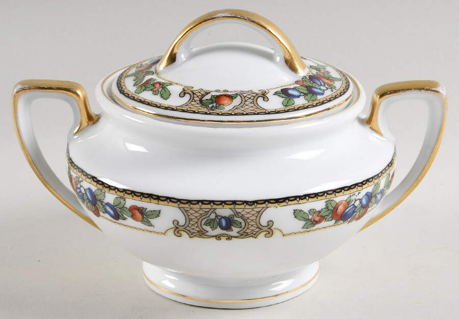 VIT413 Sugar Bowl & Lid by Victoria (Czech)-1
