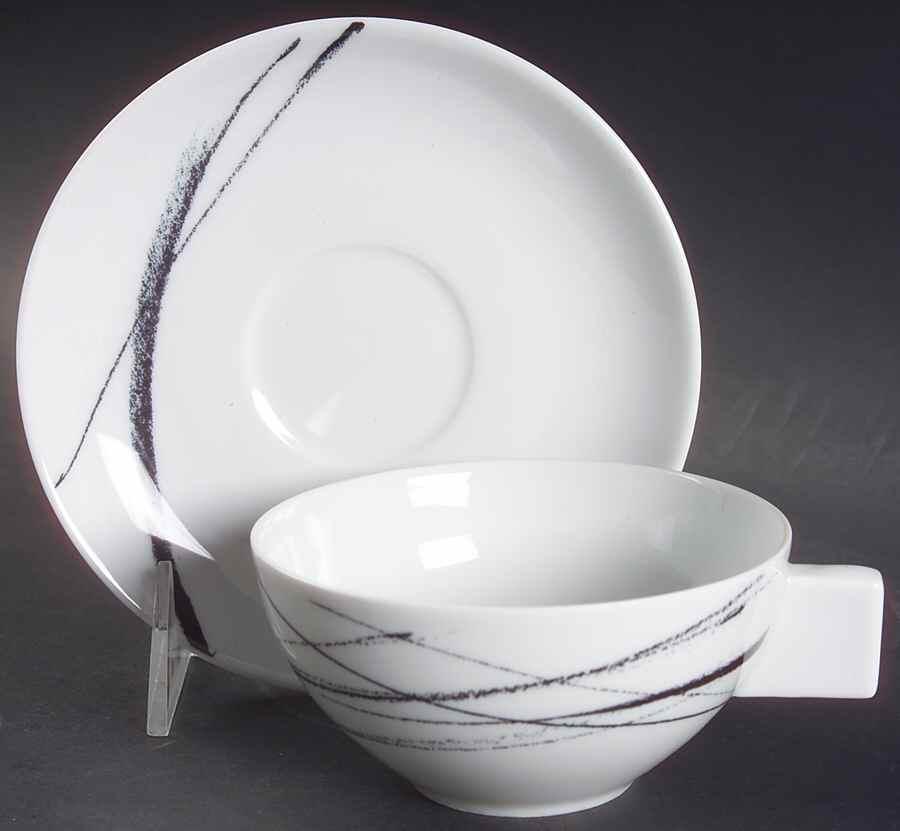 Sketch Flat Cup & Saucer Set by Vista Alegre-1