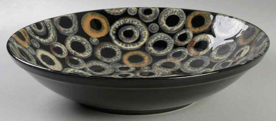 Moda (Black & Brown) 12" Pasta Serving Bowl by Vietri (Italy)-1