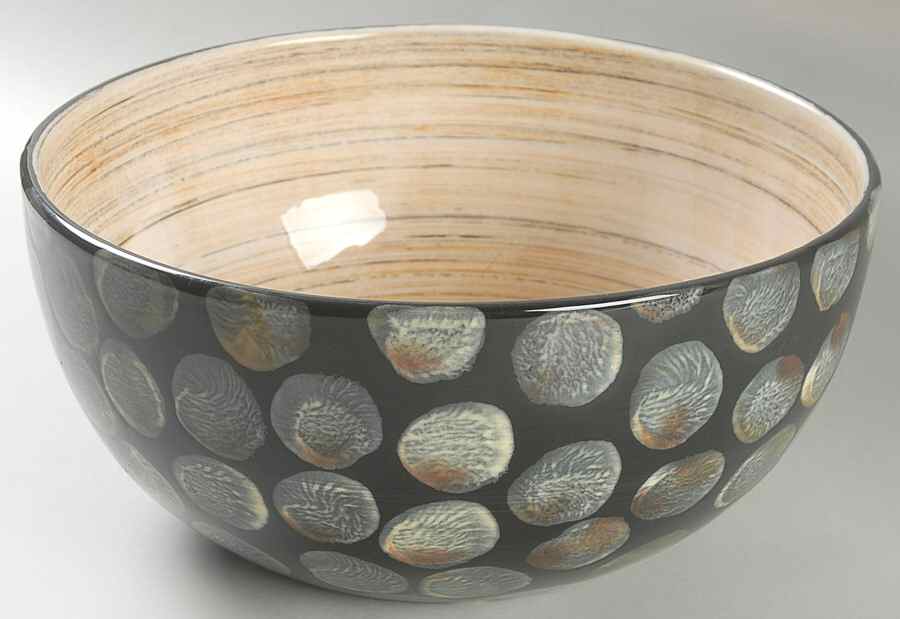 Moda (Black & Brown) 9" Round Vegetable Bowl by Vietri (Italy)-1