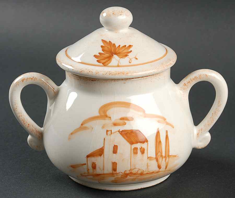 Bramasole Sugar Bowl & Lid by Vietri (Italy)-1