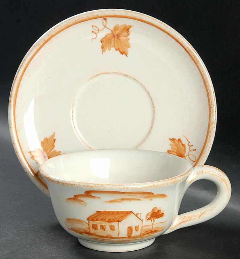 Bramasole Flat Cup & Saucer Set by Vietri (Italy)-1
