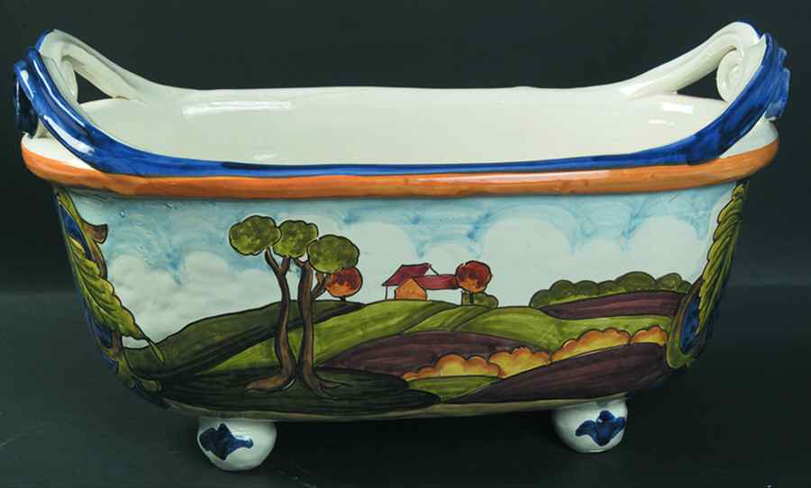 Tuscan Country Oval Small Planter by Vietri (Italy)-1