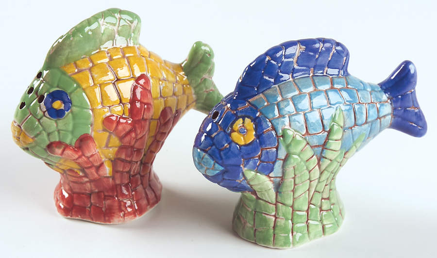 Nettuno Salt & Pepper Set by Vietri (Italy)-1