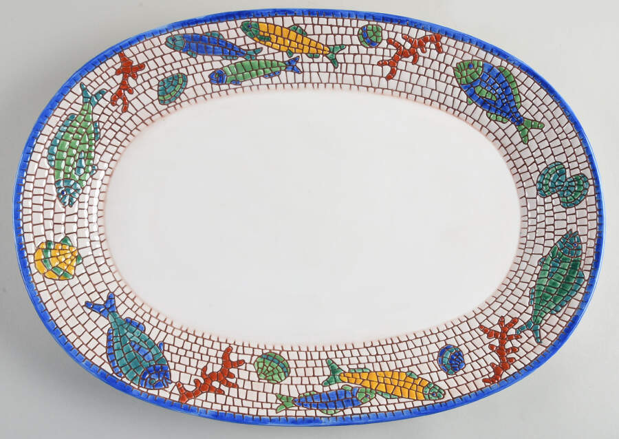 Nettuno 19" Oval Serving Platter by Vietri (Italy)-1