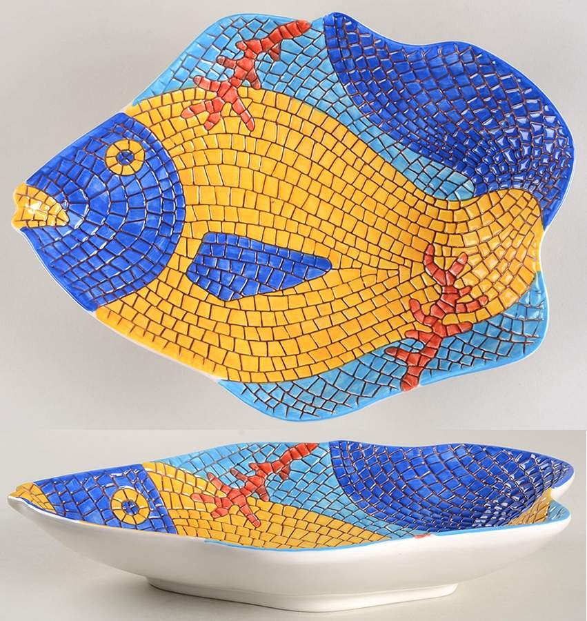 Nettuno Large Fish Dish by Vietri (Italy)-1