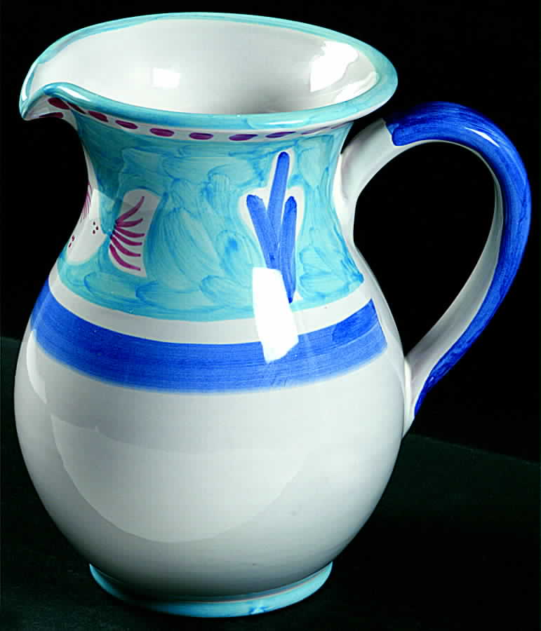 Campagna Fish Light Blue (Pesce) 56 Oz Pitcher by Vietri (Italy)-1